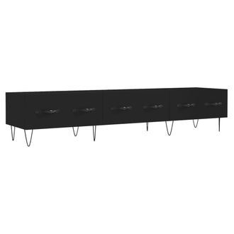 vidaXL Mueble De Tv Madera De Ingenier&iacute;a Negro 150x36x30 Cm Vidaxl