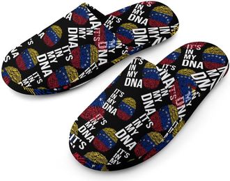 Generic Its In My DNA Venezuela Flag Mens Cozy Memory Foam Slippers Warm Cotton House Shoes Comfy Slipper for Indoor Outdoor