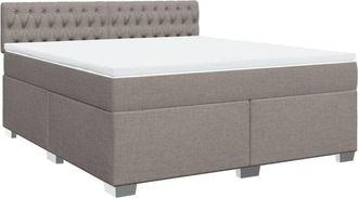 vidaXL Box Spring Bed with Mattress Taupe 180x200 cm Fabric vidaXL