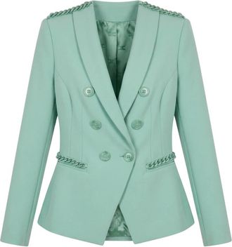 Elisabetta Franchi Gi 13392e 2-033 Blazer - Dames - Blazers - Groen - M - Jassen