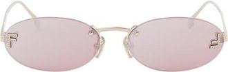 Fendi First 54mm Oval Sunglasses in Shiny Rose Gold /Gradient at Nordstrom
