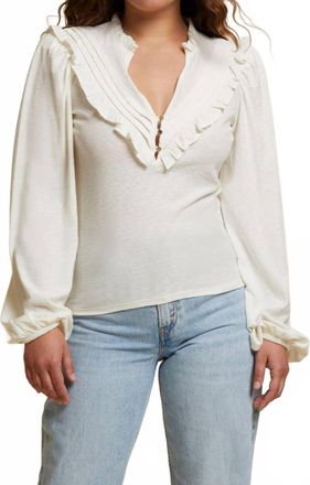 Nation Ltd Quintana Yoked Top In Off White