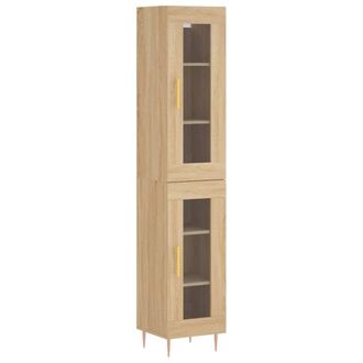 Berkfield Home Highboard Sonoma Oak 34.5x34x180 cm Engineered Wood in Light Tan