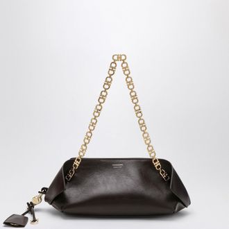 Ferragamo Shoulder Bag S In Dark Brown Leather