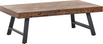 Beliani Coffee Table WARTON Pine Wood Dark Brown