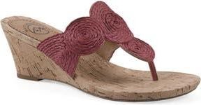 White Mountain Affogato Wedge Sandal in Raspberry/Smooth at Nordstrom Rack, Size 8.5