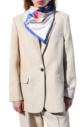 Mango Straight Fit Blazer in Sand at Nordstrom, Size X-Large