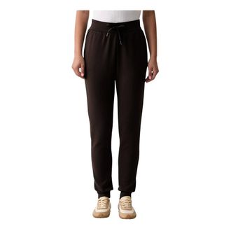 A|X Armani Exchange Pantaloni della tuta strutturati in cotone bonded elasticizzato - - Trousers - Donna - Marrone - S