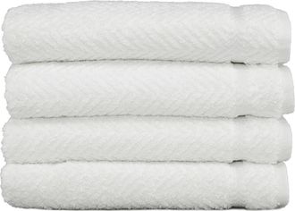 Linum Home Textiles White Herringbone Hand Towels - Set of 4 at Nordstrom Rack