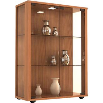 ebuy24 Vetrina in vetro VCM in stand Vetrina vetrata con vetro di sicurezza ESG Dimensioni ca. A. 80 x L. 60 x P. 25 cm Stand espositore vetro Moderno e