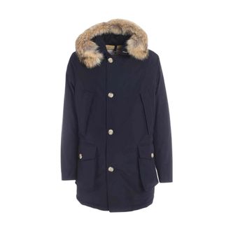 Woolrich Arctic Parka met Afneembare Bontkraag - Heren - Parka Jassen - Blauw - M - Katoen - Jassen