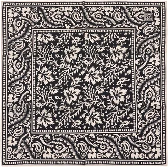 Toteme Womens Lace-Patterned Silk Scarf Black