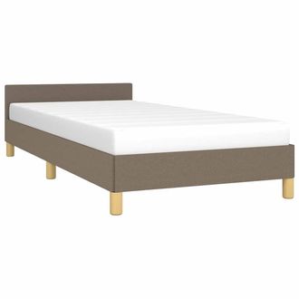 vidaXL Estructura De Cama Con Cabecero Sin Colch&oacute;n Tela Taupe 90x190cm Vidaxl