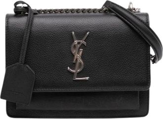 Saint Laurent Pre-owned The Sunset - Dames - Vintage Schoudertas - Zwart - ONE Size - Leer - Vintage