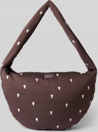 Studio Noos Handtasche mit Stitchings und Label-Detail in Dunkelbraun, Gr&ouml;&szlig;e 1