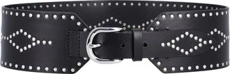 Isabel Marant Isabel Marant, Belts, female, Black, Size: 85 CM Studded Leather Belt Black Silver