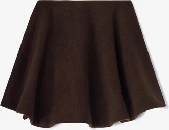 Ganni Brown Peacoat Wool Circle Skirt