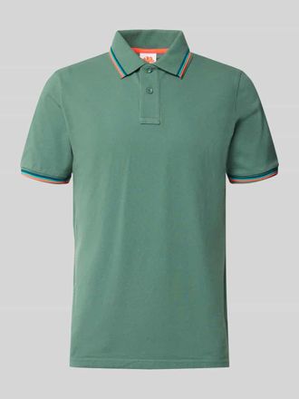 Sundek Slim Fit Poloshirt mit Kontraststreifen Modell Brice in Dunkelgruen, Gr&ouml;&szlig;e XXL