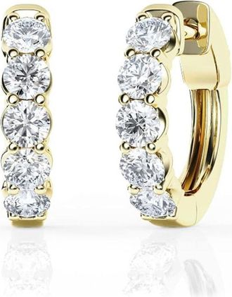 Grown Brilliance 1.00 Carat Round Lab Grown Diamond Huggie Hoop Earrings