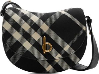 Burberry Rocking Horse checked crossbody bag - women - Cotton/Polyester/Calf Leather/Lambskin - One Size - Black