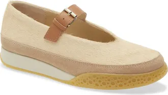 4CCCCees Bubble Pompa Genuine Calf Hair Mary Jane Sneaker in Sand at Nordstrom, Size 39
