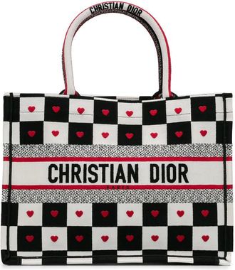 Dior Pre-owned Dior DiorAmour Medium Canvas D-Chess Book Tote 50-MA-0251