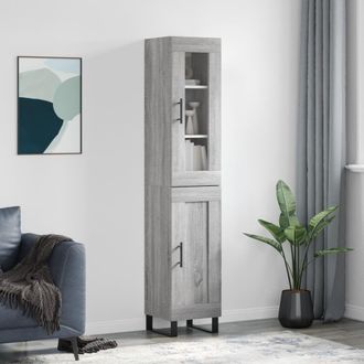 Berkfield Home Highboard Grey Sonoma 34.5x34x180 cm Engineered Wood
