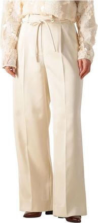 Second Female Dazzle Broeken - Dames - Wijde Broeken - Wit - L - Polyester - Broeken