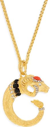 Kenneth Jay Lane Ram Head Pendant Necklace in Gold at Nordstrom