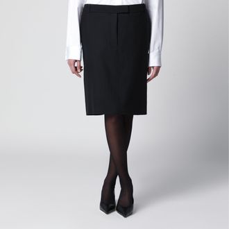 Ferragamo Black wool and mohair skirt