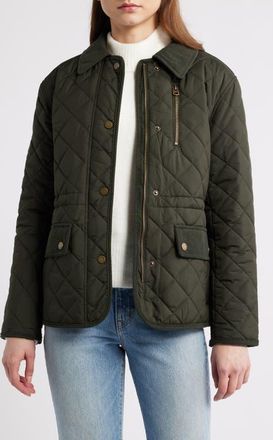 Lucky Brand Quilted Hunting Jacket in Dark Moss at Nordstrom, Size X-Large