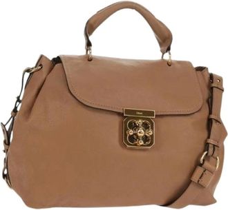 Chlo&eacute; Pre-owned Handbags, female, Beige, Size: ONE SIZE Pre-owned Elsie Convertible Satchel