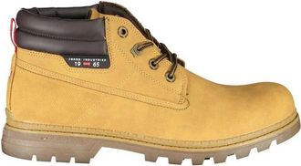 Carrera Gele veterschoenen met contrastdetails - Heren - Veterlaarzen - Geel - 45 EU - Polyester - Schoenen