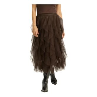 In Front Midi Skirts - female - IN FRONT - Midi Skirts - Brown - 2XL - Skirts