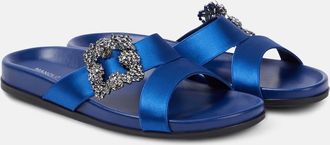 Manolo Blahnik Chilanghi embellished satin sandals