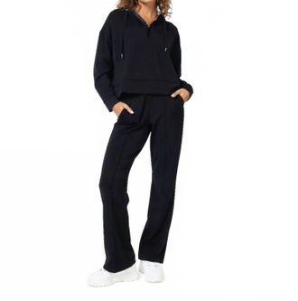 Esqualo Birte Modal Flare Trousers In Black