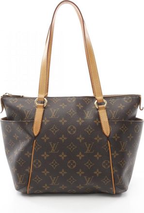 Louis Vuitton Brown Pvc Coated Canvas Leather Tote Bag (Pre-Owned)
