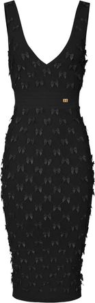 Elisabetta Franchi Abito midi con fiocco - Nero