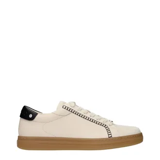 Jimmy Choo London Beige Leather Mens Sneakers