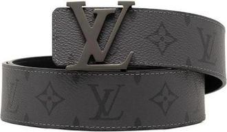 Louis Vuitton Pre-owned Belts, male, Gray, Size: ONE SIZE Pre-owned Monogram Eclipse Reversible Belt