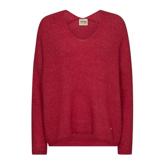 Mos Mosh Morbidissimo Maglione a V Rosso Cinese - - Knitwear - Donna - Rosso - S