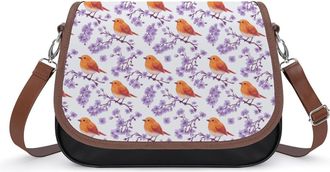 Generic Robin Bird Print Crossbody Bags for Women Shoulder Messenger Bag Purse Handbags