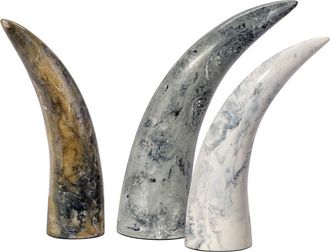 Jamie Young Co. Set Of 3 Variegated Horn Decorative Objects