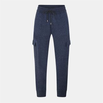 HUGO BOSS Mens Florencio Solid Patterned Slim Joggers in Dark Blue - Size 2XL