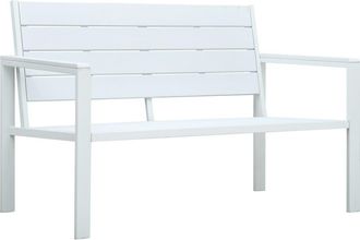 vidaXL Vidaxl - Banco De Jard&iacute;n Hdpe Blanco Aspecto Madera 120 Cm
