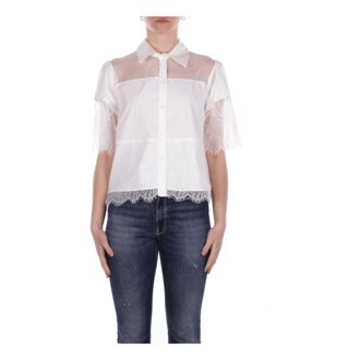 Blugirl Shirts, female, White, Size: S Lace-Detail Shirt