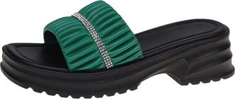 Generic Running Shoes Womens Waterproof Beach Slippers with Thick Sole Hollow Leisure Slippers Thick Sole Shoes Sandals Shoes Trainers Women, Green, 8.5 UK