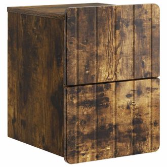 vidaXL Mesita De Noche De Pared Roble Ahumado 33 X 34,5 X 43 Cm Vidaxl