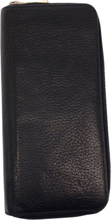Louis Vuitton Black Leather Long Wallet (Bi-Fold) (Pre-Owned)