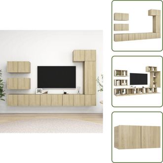 vidaXL The Living Store Set di Mobili Porta TV 8 pz Rovere Sonoma in Legno Multistrato - Armadietto TV